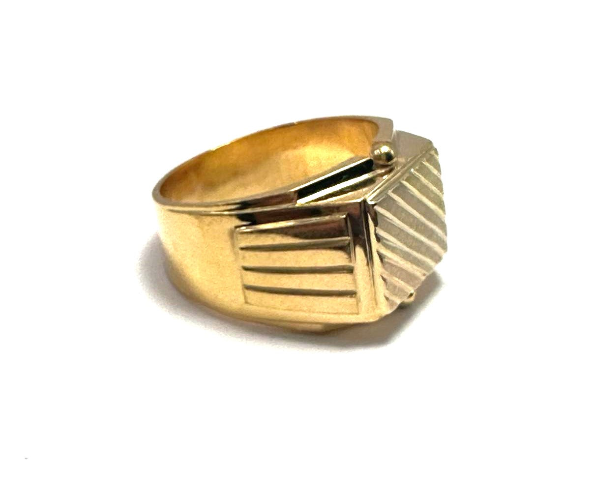21kt Men laser cut Ring