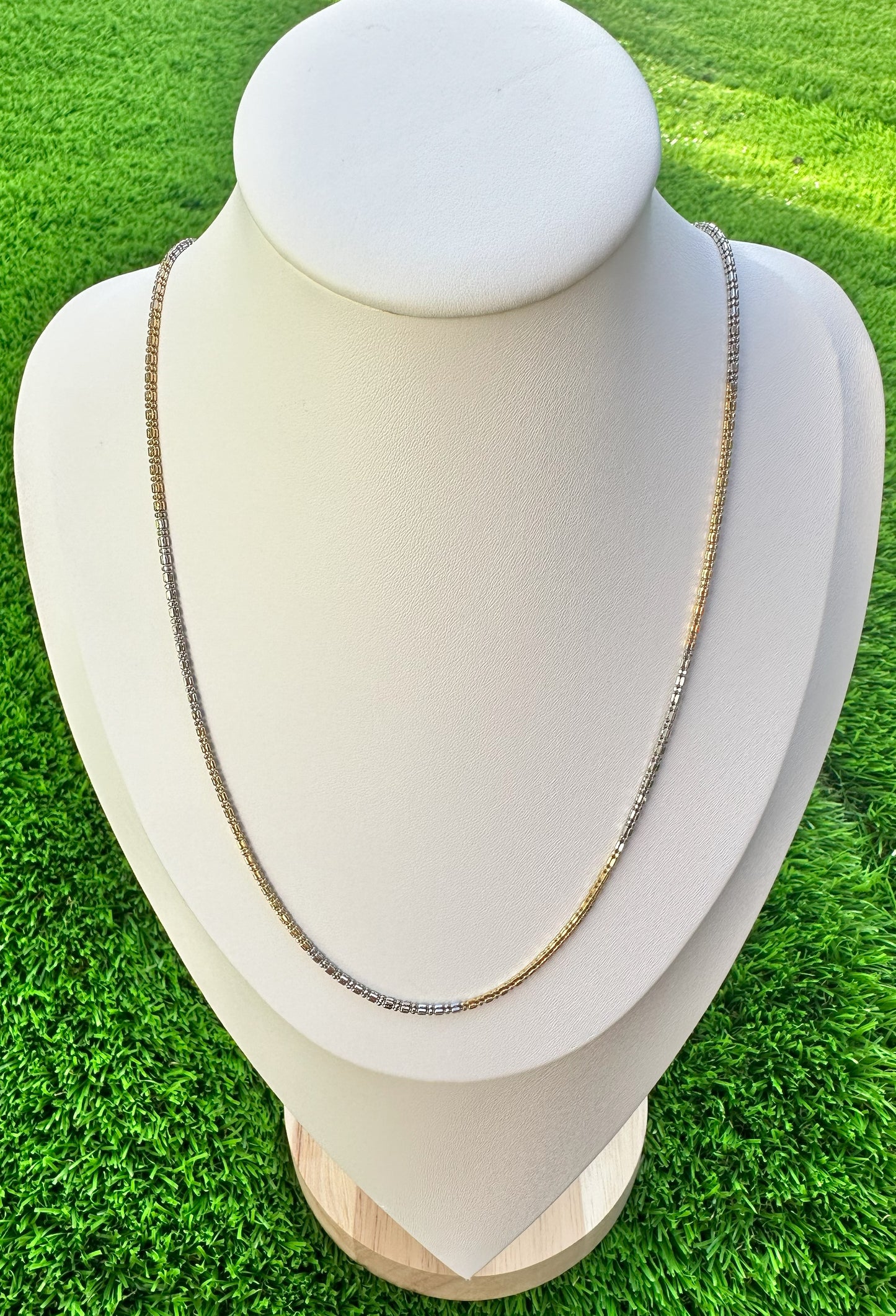 18kt 2Tone Box Chain