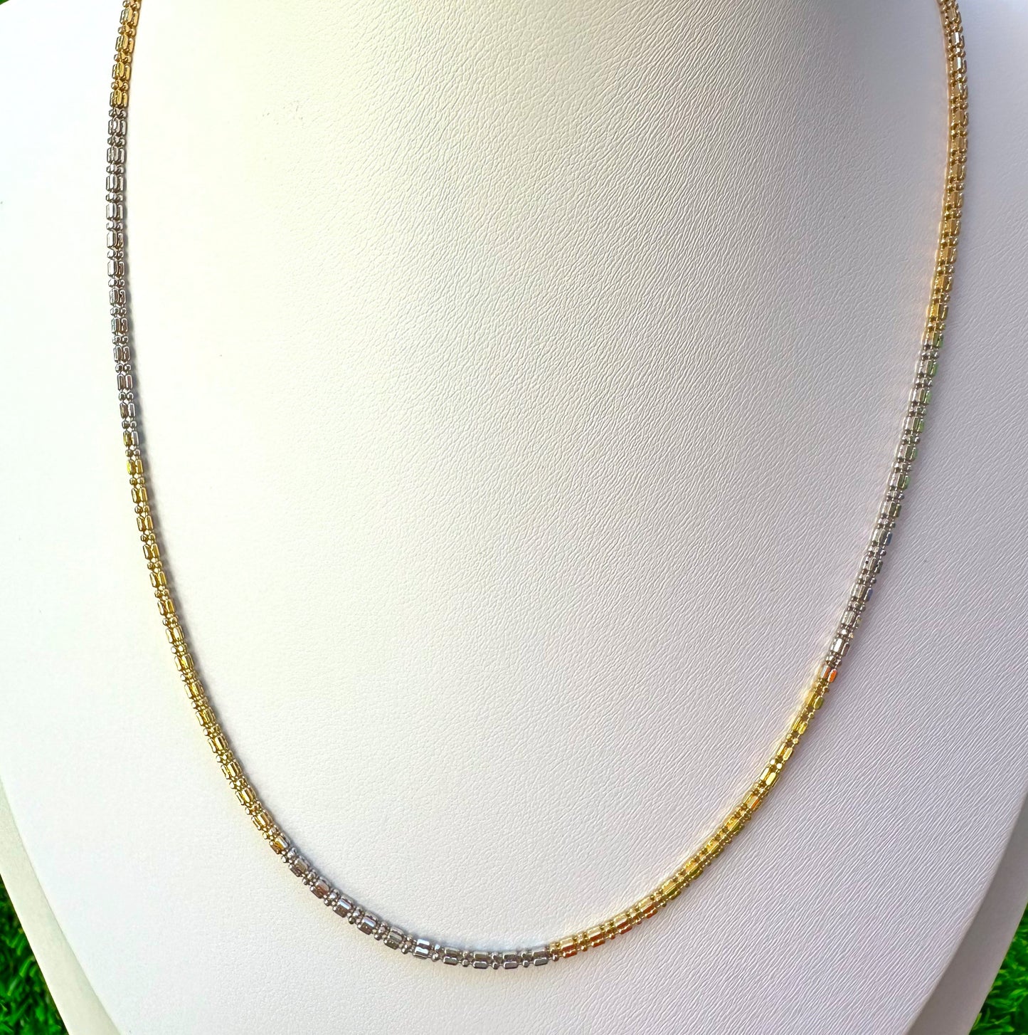 18kt 2Tone Box Chain